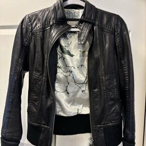 Mackage X Aritzia Black Leather Jacket